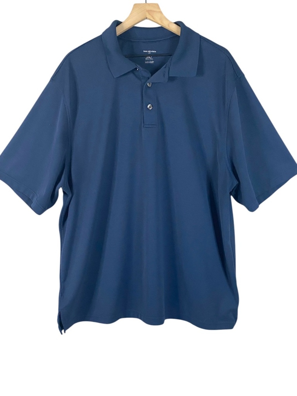Men’s Van Heusen Essential Stain Shield Tresco Twill Polo Navy Blue Size 2XLT